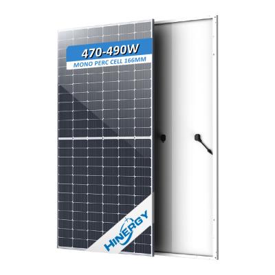 China Hinergy M6 PERC Cells 450w Mono Monocrystalline Solar Panels 480w 500w Panals 500 Watt Painel Solar Price 166mmx166mm for sale