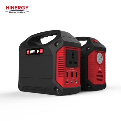 China Hinergy 150Wh Home Portable Power Station Camping Generator Lithium Power Supply With AC Outlet DC Ports LED Flashlights For Camping for sale