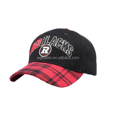 China JOINT JOINT Design Your Own Lunury Baseball Cap Plaid Hat 3d Black Red Custom Checker Embroidered for sale