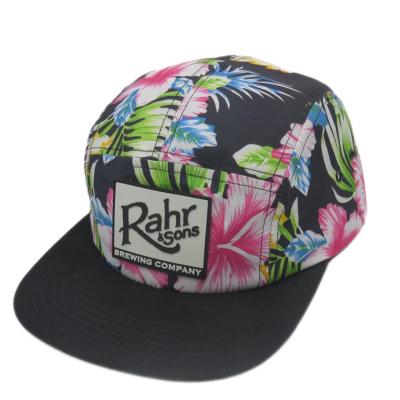 China Wholesale Custom JOINT Hawaii Snapback Hat 2021 Floral Printing Snapback Hats Flat Hats With PVC Girls And Women Patch for sale