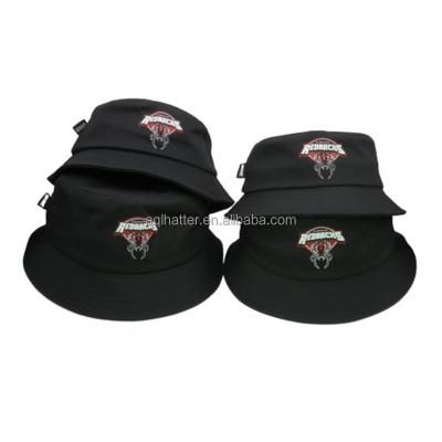 China Picture Picture OEM and ODM Black Cotton Kids Print Designers Bucket Hat Custom Logo for sale