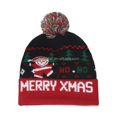 China Best Wholesale 100% COMMON COMMON Acrylic Winter Knit Beanie Christmas Hat Led for sale