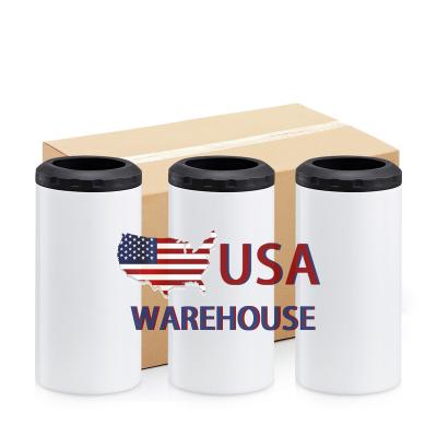 China Sustainable USA STOCK 4 In 1 Sublimation Can Cooler 16oz Wholesale Take Away Sublimation Blank Stainless Steel Beer Drinks Slim Can Cooler for sale