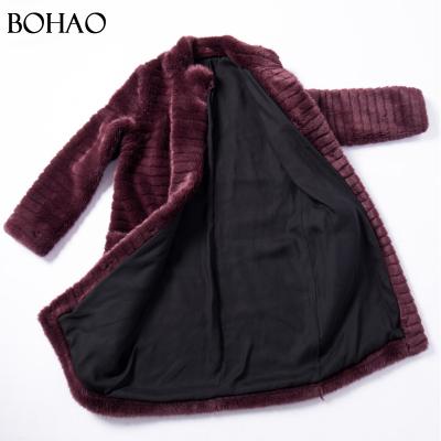 China New Latest Style Ladies Wine Red Winter Anti-Shrink Fashion Artificial Fur Coat for sale