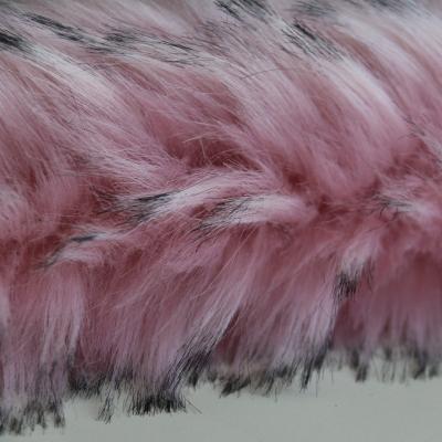 China Pink Jacquard Fabric Jacquard Faux Raccoon Knitted Fur Fabric for sale