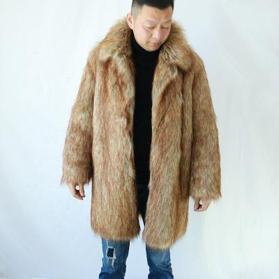 China Winter 2019 New Warm Anti-shrink Men's Faux Fur Coat With Fur Collar Fur Coat Men for sale