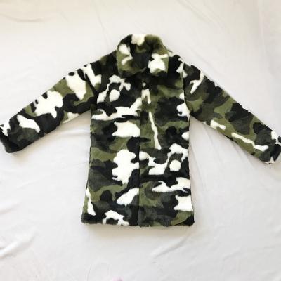 China Warm Winter Fashion Factory Anti-Shrink Camouflage Mens Faux Rabbit Fur Coat for sale