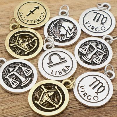 China 2021 New TRENDY Fashion Jewelry Pendants Necklaces 12 Constellations Sign Zodiac Pendants Charms For Necklace for sale