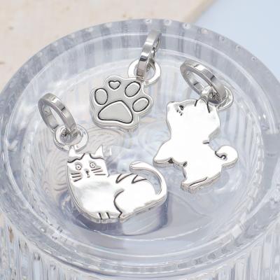 China TRENDY Cute Platinum Plated Openable Clasp Cat Claw Dog Cat Necklace Sterling Silver Pendant Custom Made 925 Charm Women Jewelry for sale