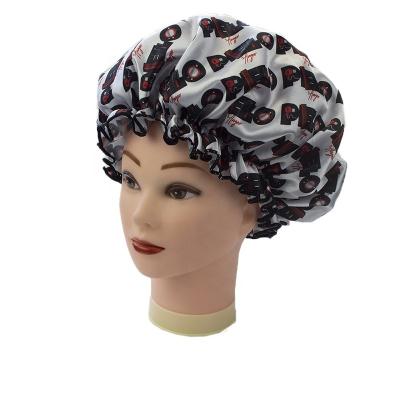 China Custom Image Logo Satin Hair Bonnet Sleep Cap Hair Care Hat for sale