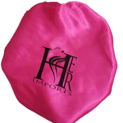 China Recyclable Fashion Sleep Cap Satin Hair Cap Designer Luxury Soft Silk Hood With Your Logo for sale