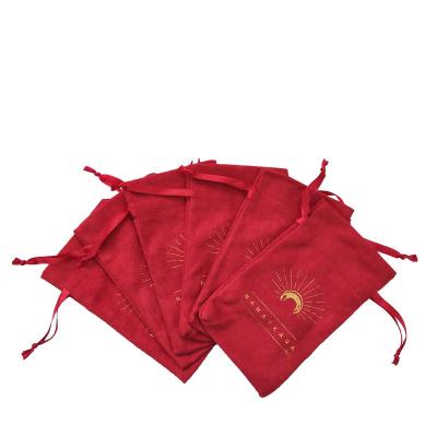 China Recyclable Suede Jewelry Pouches With Drawstring / Custom Logo Drawstring Pouches for sale