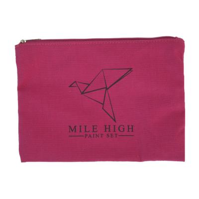 China Recyclable Cotton Travel Zipper Cosmetic Packaging Pouch for sale