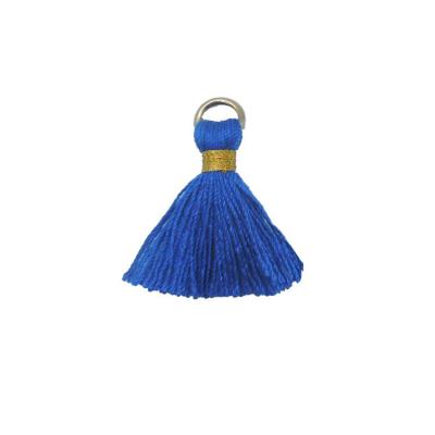 China Carry Wholesale Cheap Solid Colorful Metal Ring Small Cotton Tassel for Curtain Bag Key Chain for sale