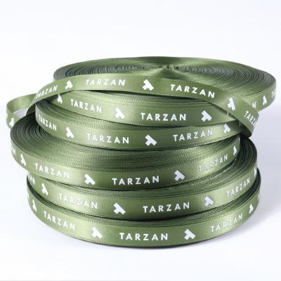 China Viable Wholesale Custom Personalized Print Ribbon Gift Satin Ribbon Dark Green Creative Christmas Ribbons For Gift Wrap for sale