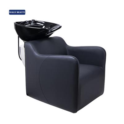 China Wallybeauty Modern Salon Furniture Hair Salon Shampoo Bowl Black Backwash Shampoo Chair for sale