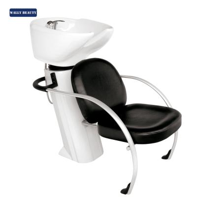 China Modern Wholesale Barber Shop Furniture Salon Wash Unit Fiberglass Portable Backwash Shampoo Chair for sale