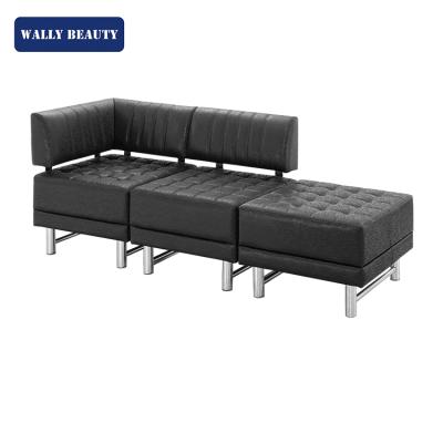 China Modern Black 3 Seat Beautiful Waiting Chair Funiture With Back Used Salon Shop Waiting Room Chairs For Sale WALLYBEAUTY WL-M634 for sale