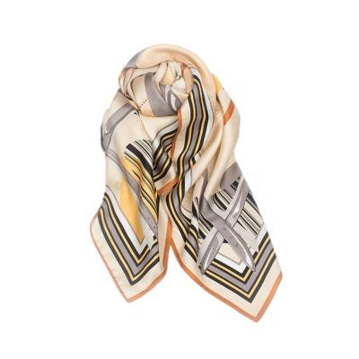 China 2020 Custom Spring Square Screen Printed 100 Pure Silk Twill Scarf Square Neck Scarves For Lady for sale