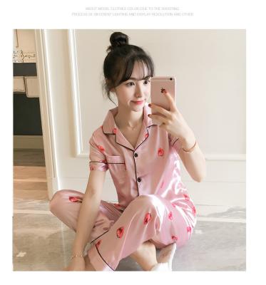 China QUICK DRY Type Long Dresses Collar Halter Promotion Strawberry Sleepwear Women Ruffled Collar Item for sale