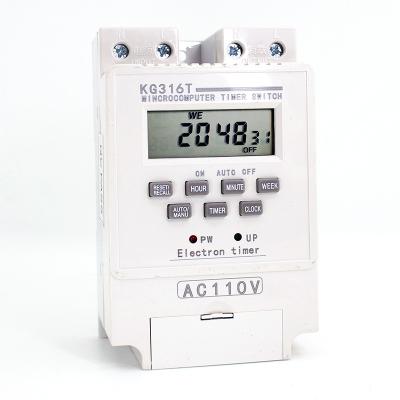 China 7 Days 24 Hours Electronic Timer KG316T AC220V AC110V DC12V DC24V AC24V Timer Switch Digital Current Socket Programmable Wall Mounted Timer Switch for sale