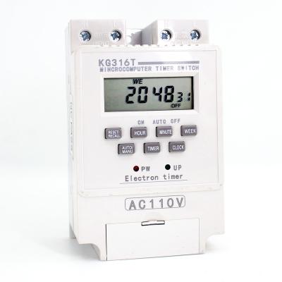 China 7 days 24 hours time switch KG316T timer switch 110V automatic cycle microcomputer control time switch street light programmable power timer for sale