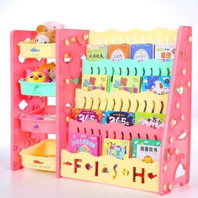 China Good Quality Factory Price Storage 3 Layers Assembly Plastic Bookshelf Kids Children Plastic Book Shelves for sale