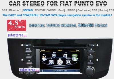 China Estéreo del coche para el coche Sat estéreo Nav de las multimedias de la radio de la unidad de la cabeza del reproductor de DVD de Fiat Punto Evo GPS SatNav en venta