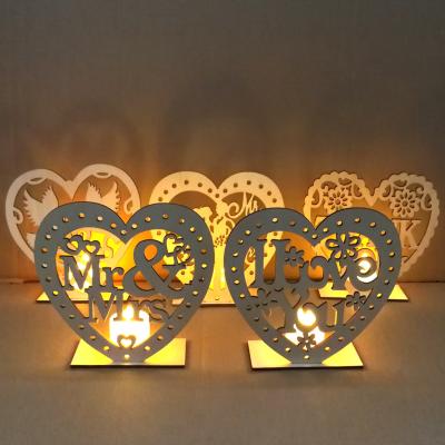 China New Arrival Wooden Wooden Craft Wooden Craft Wedding Ornaments LED Light Decoration Table Wedding Bridal Decoration for sale