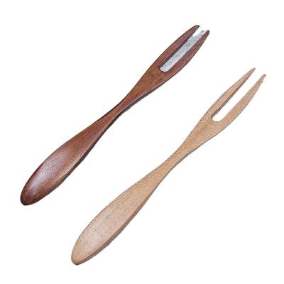 China Factory price bamboo fork cake food dessert food fruit fork wooden carbon disposable eco-friendly disposable fork for sale