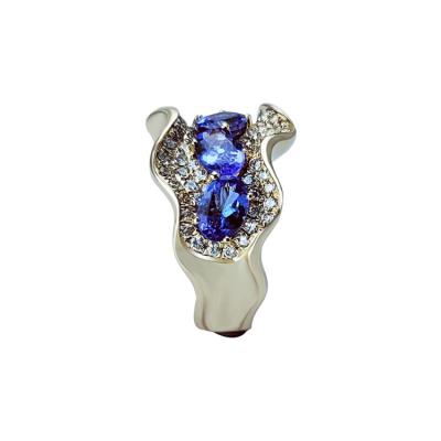 China Office/Career Manufacturers Selling Ring Customized 925 Sterling Silver Ring Jewelry With Blue Stone for sale