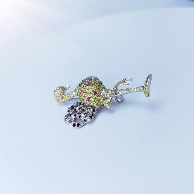 China Cute Animal Jewelry Silver Vintage Scarf Clips Animal Brooch in 925 Sterling Silver for sale