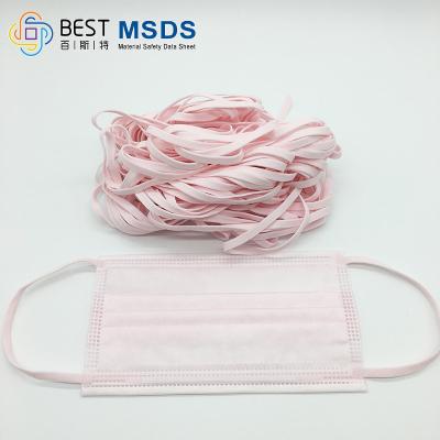 China Roze Elastiekje voor Masker Earloop 5mm Breedte Te koop