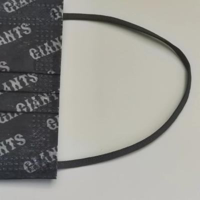 China Black Earloop Elastic Cord Band 3mm 3.5mm 4mm Face Mask Accessories for sale