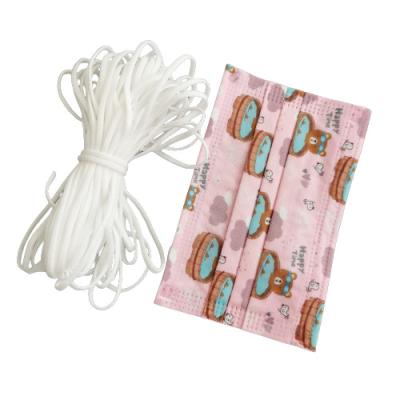 China Child Print Type Face Mask Elastic Ear Loop Flat Stretchy Elastic Cord 3.5mm for sale