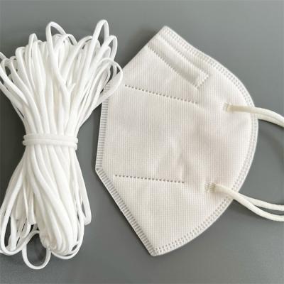 China Thin Soft Flat Elastic Cord 5mm 6mm 4mm Polyester Spandex Flat For 3D Face Mask for sale