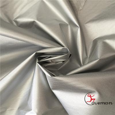 China 170T Polyester Silver Reflective Bumping Anti-Static Taffeta 39gsm Gray Fabric for sale