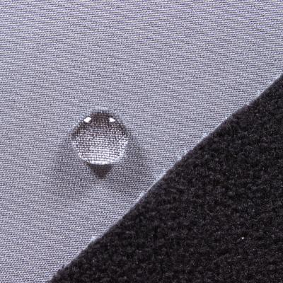 China Anti Pill Gray 75D Four-sided Elastic Three-in-One Transparent Film + Fleece Fabric for sale