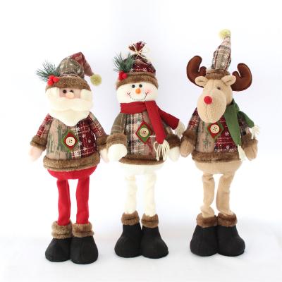 China Polyester; Fabric Christmas Gifts Santa Snowman Reindeer Plush Christmas 2021 Decoration for sale