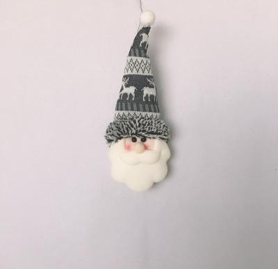 China Fleece; Wholesale Santa Claus Head Pendent Christmas Cotton Plush Toys For Christmas Decoration for sale