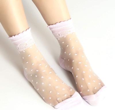 China Dot Card Fashion Women Socks Tube Dot Design Lace Aracter Trend High End Student Socks Custom Wholesale Summer Antibacterial Low Price for sale