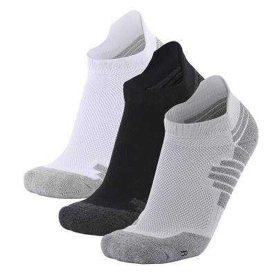 China Wholesale Cheap Plain Breathable Cut Out Terry Sports Mens Athletic Custom Thick Ankle Running Socks for sale