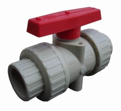 China White PP Housing and Red PP Handle Ball Valve Widely Used in Pump for sale