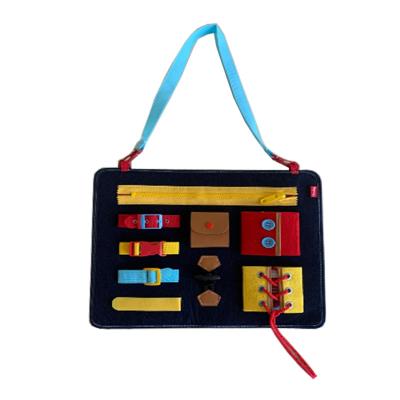 China Polyester Felt Portable DIY Customize Kids Toddler Felt Educational Montessori Toys Busy Board For 1 Year Old for sale