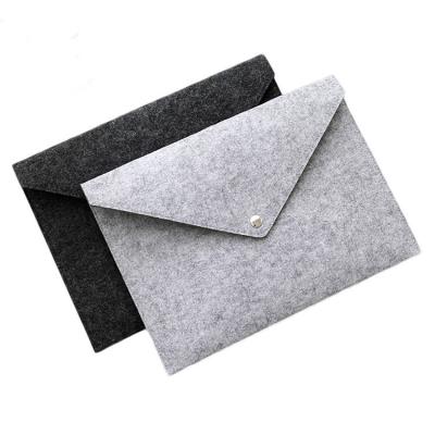 China Fashionable Make Custom Felt A4 Folders Document Bag With Button Flap for sale