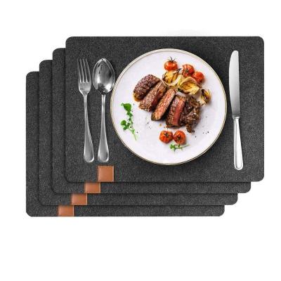 China Eco-Friendly Felt Non-Slip Heat Resistant Place Mats Sustainable Place Mats Set of 6 Round Coasters 6 Cutlery Bags 6 Place Mats for sale