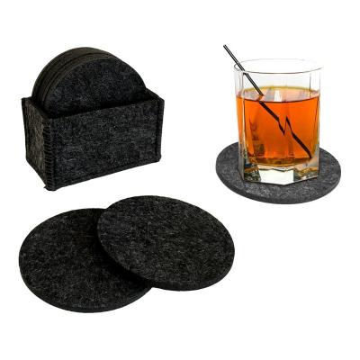 China Sustainable 10cm Felt Drink Coasters For Glass Mug With Stand for sale