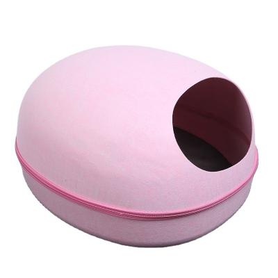 China Breathable Wool Felt Handmade Felt Cat Houses Pet Bed For Cat And Dog for sale