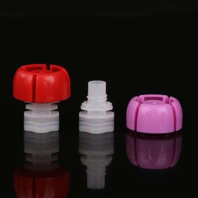 China Non Spill 8.6mm PE Material Plastic Bag Equipment For Baby Food With Mushroom Free Wedge Cap for sale