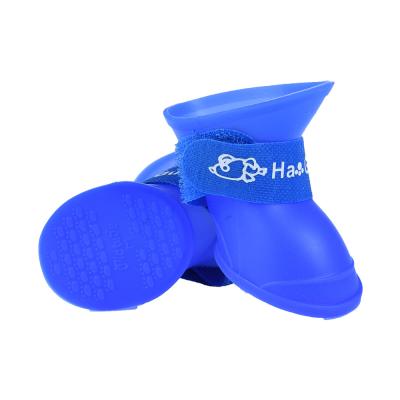 China Small Viable Cute Waterproof Silicone Rubber Dog Puppy Rain Snow Boots Shoes for sale